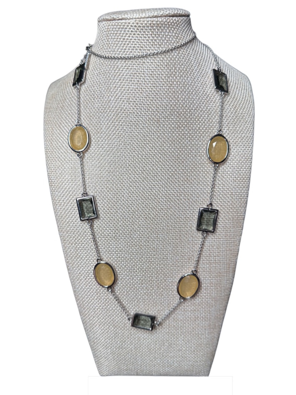 kate spade Long Two-Tone Station Necklace in Yellow and Green